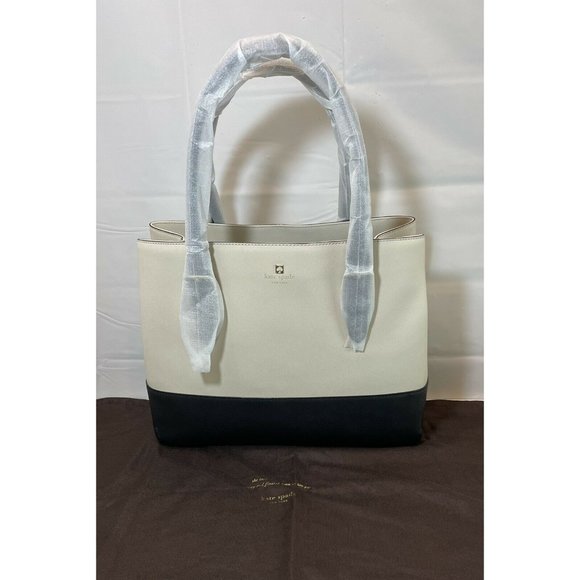 NWT Kate Spade - Cove Street Colorblock Airel - Shoulder Bag-Ostrich Egg/Black - Picture 3 of 10